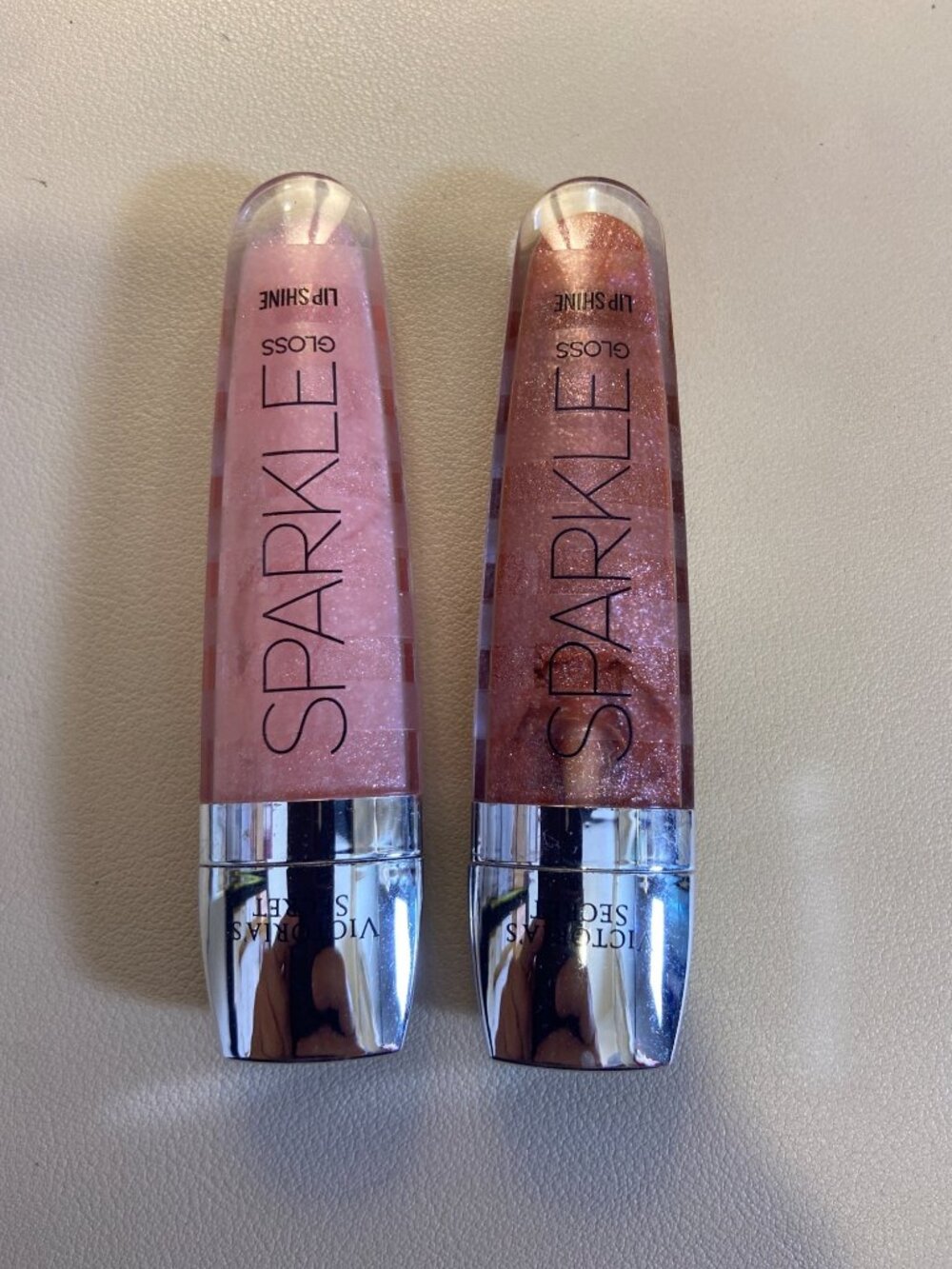 Victoria’s Secret Sparkle Gloss Lip Shine Bundle of 2 Pink Shimmer 0.18 oz Each